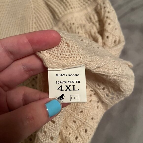 Shein Size 4xl Tan Crochet Style Tank Top - Picture 3 of 3